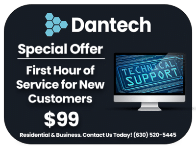 Special Offer $99 for first hour of IT service at Dantech in Oak Brook